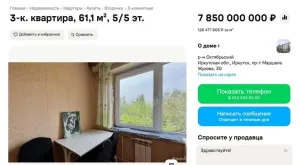 В Иркутске выставили на продажу квартиру за 7,8 миллиарда рублей